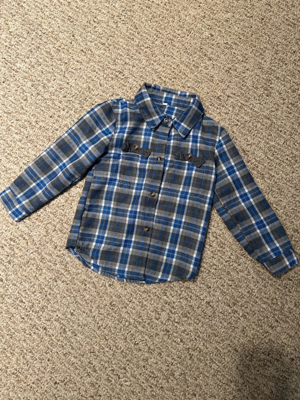 ✅3/$24 Boys Blue Plaid Button-Up Shirt
